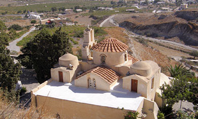 santorini villages gonia episkopi church island panagia mesa greece